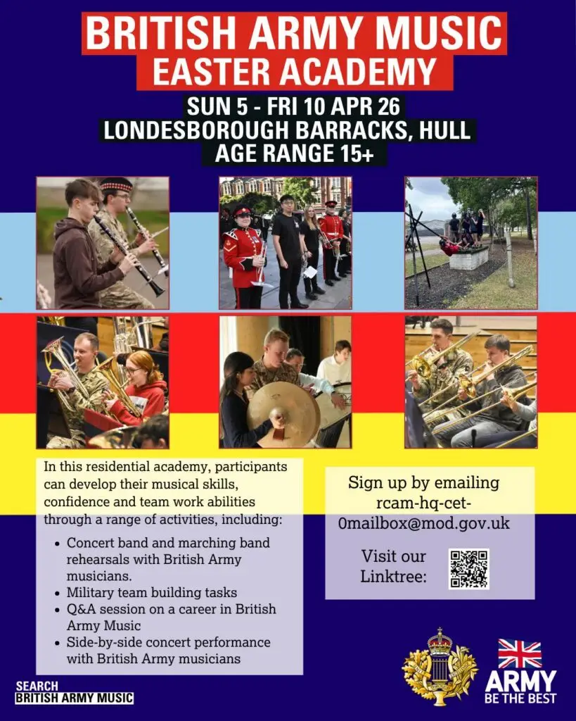 British Army Music Easter Academy 2026.